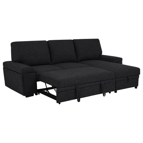  Coaster Furniture Demko 500357 Sleeper Sectional Sofa with Speaker and Storage Chaise - Black IMAGE 15