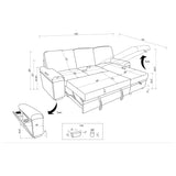  Coaster Furniture Demko 500357 Sleeper Sectional Sofa with Speaker and Storage Chaise - Black IMAGE 20