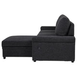  Coaster Furniture Demko 500357 Sleeper Sectional Sofa with Speaker and Storage Chaise - Black IMAGE 4