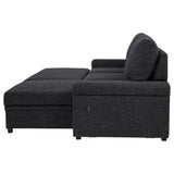  Coaster Furniture Demko 500357 Sleeper Sectional Sofa with Speaker and Storage Chaise - Black IMAGE 7
