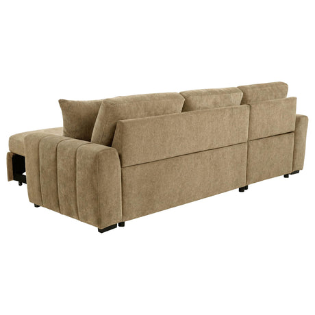  Coaster Furniture Pastrana 500358 Upholstered Sleeper Sectional Sofa LAF Chaise - Camel IMAGE 11
