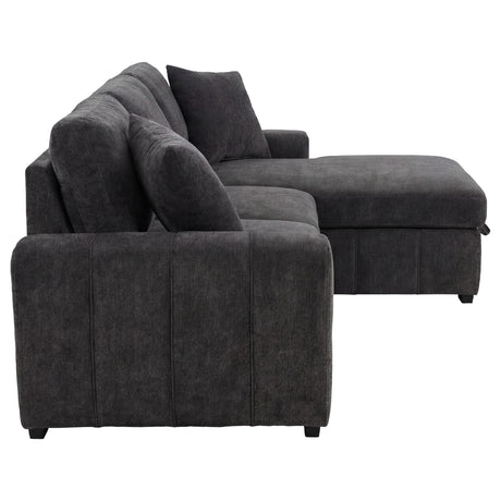  Coaster Furniture Pastrana 500359 Upholstered Sleeper Sectional Sofa RAF Chaise - Grey IMAGE 4
