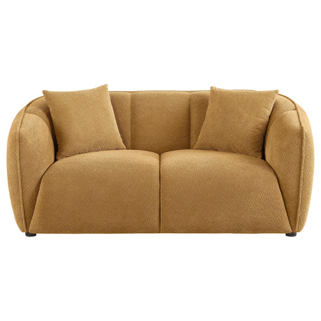  Coaster Furniture Aleisha 503062 Fabric Upholstered Loveseat - Mustard Yellow IMAGE 11