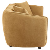  Coaster Furniture Aleisha 503062 Fabric Upholstered Loveseat - Mustard Yellow IMAGE 4