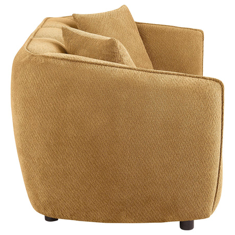  Coaster Furniture Aleisha 503062 Fabric Upholstered Loveseat - Mustard Yellow IMAGE 4