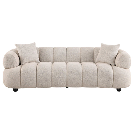  Coaster Furniture Whitney 503721 Contemporary Channel Tufted Woven Fabric Upholstered Sofa IMAGE 8