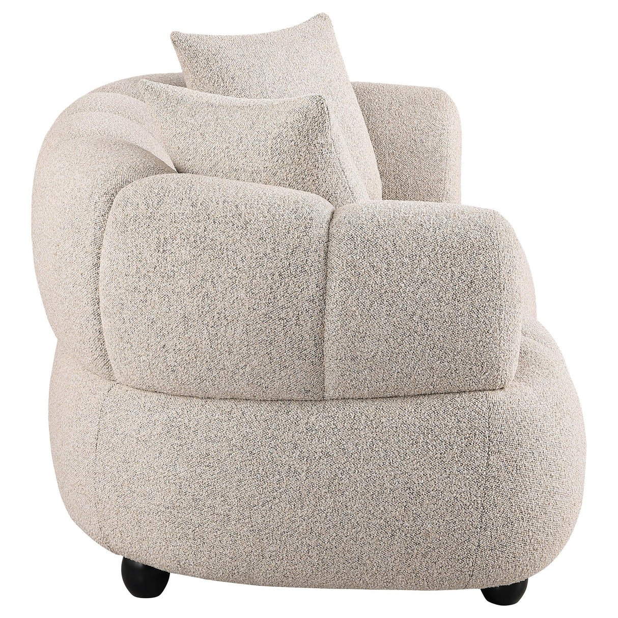  Coaster Furniture Whitney 503722 Contemporary Channel Tufted Woven Fabric Upholstered Loveseat IMAGE 3