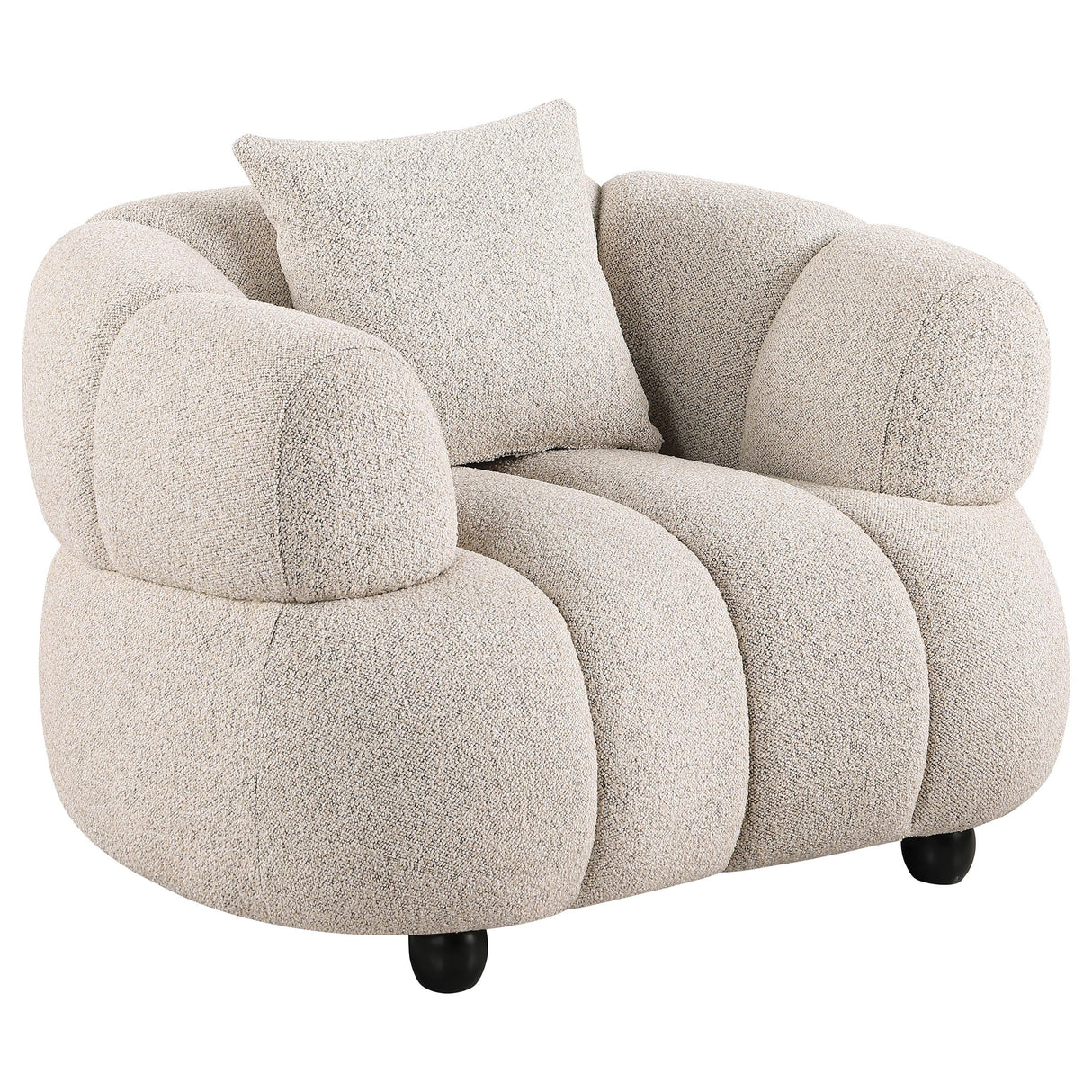  Coaster Furniture Whitney 503723 Contemporary Channel Tufted Woven Fabric Upholstered Accent Chair IMAGE 1