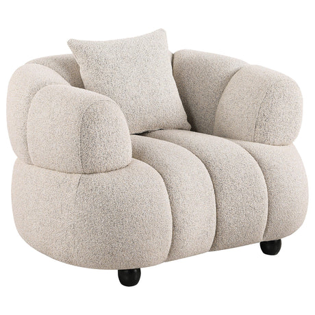  Coaster Furniture Whitney 503723 Contemporary Channel Tufted Woven Fabric Upholstered Accent Chair IMAGE 1