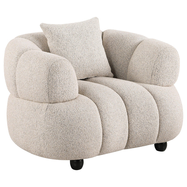  Coaster Furniture Whitney 503723 Contemporary Channel Tufted Woven Fabric Upholstered Accent Chair IMAGE 1