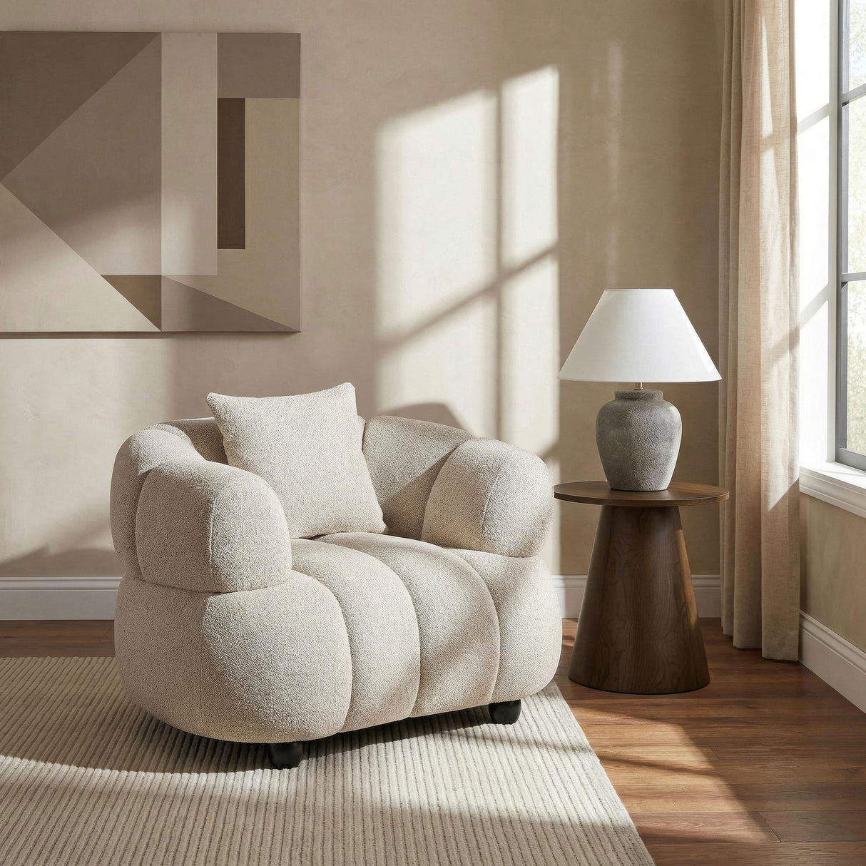  Coaster Furniture Whitney 503723 Contemporary Channel Tufted Woven Fabric Upholstered Accent Chair IMAGE 4