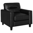  Coaster Furniture Scotland 504666 Faux Leather Upholstered Track Arm Chair - Black IMAGE 1