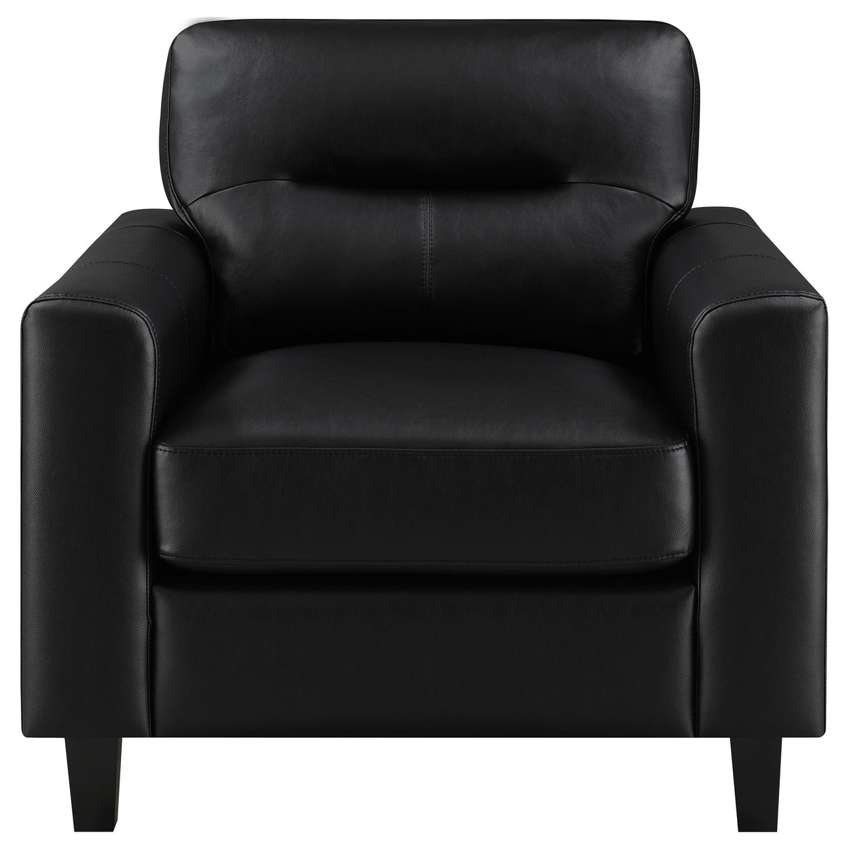  Coaster Furniture Scotland 504666 Faux Leather Upholstered Track Arm Chair - Black IMAGE 10