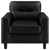  Coaster Furniture Scotland 504666 Faux Leather Upholstered Track Arm Chair - Black IMAGE 10
