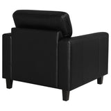  Coaster Furniture Scotland 504666 Faux Leather Upholstered Track Arm Chair - Black IMAGE 2