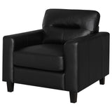  Coaster Furniture Scotland 504666 Faux Leather Upholstered Track Arm Chair - Black IMAGE 3