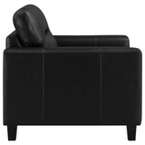  Coaster Furniture Scotland 504666 Faux Leather Upholstered Track Arm Chair - Black IMAGE 4