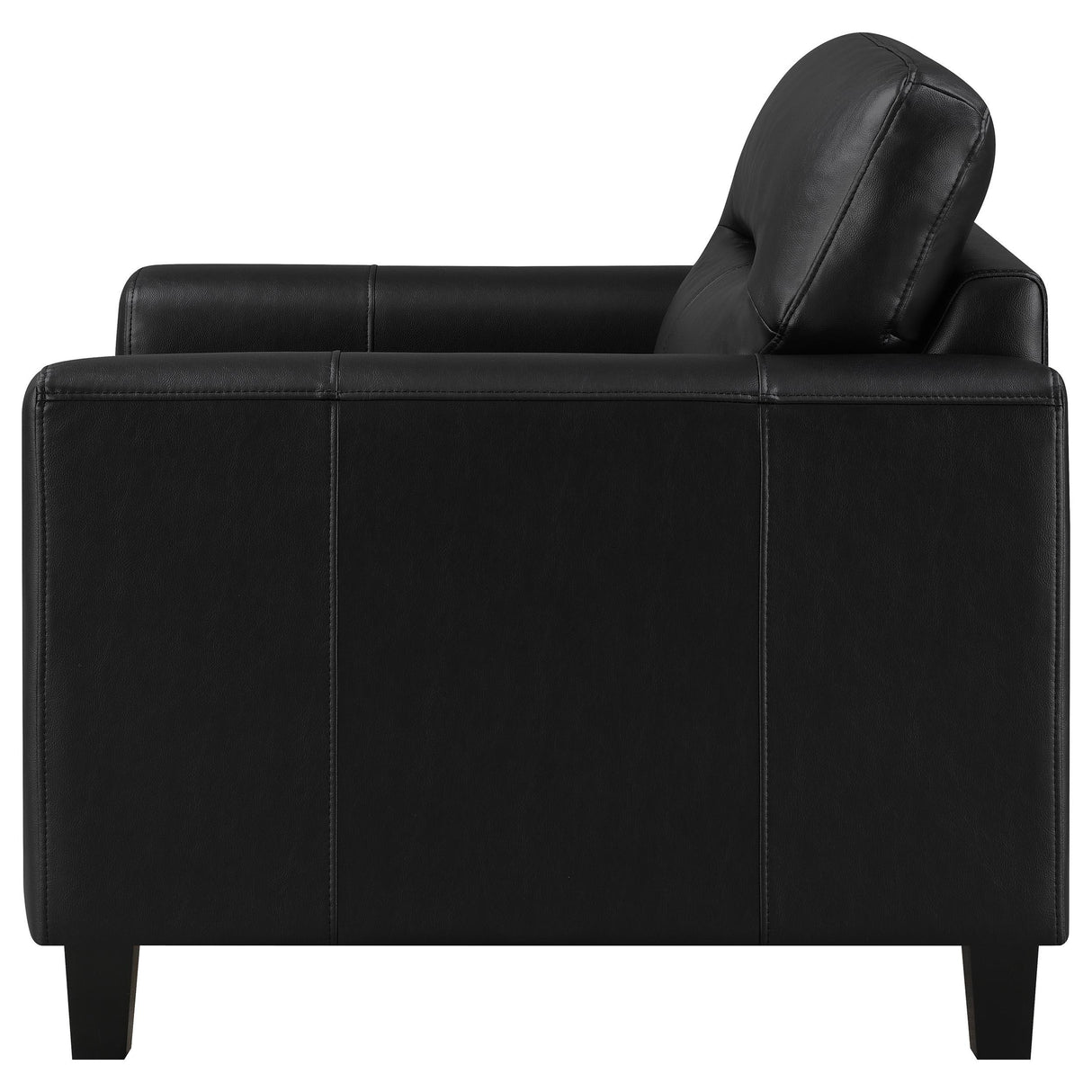  Coaster Furniture Scotland 504666 Faux Leather Upholstered Track Arm Chair - Black IMAGE 5