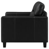  Coaster Furniture Scotland 504666 Faux Leather Upholstered Track Arm Chair - Black IMAGE 5