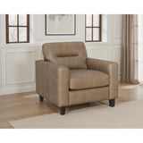  Coaster Furniture Scotland 504669 Faux Leather Upholstered Track Arm Chair - Brown IMAGE 4