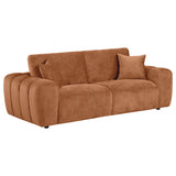  Coaster Furniture Burnett 504951 Chenille Upholstered Wide Arm Sofa - Burnt Orange IMAGE 1