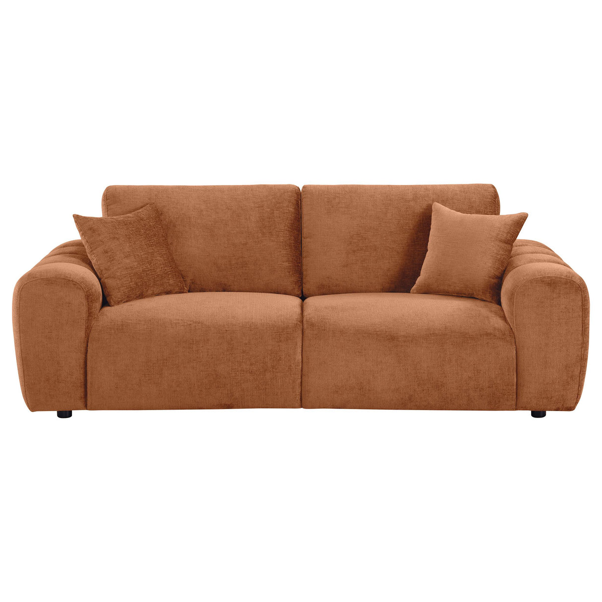  Coaster Furniture Burnett 504951 Chenille Upholstered Wide Arm Sofa - Burnt Orange IMAGE 7