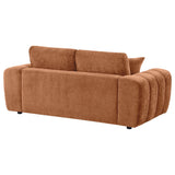  Coaster Furniture Burnett 504952 Chenille Upholstered Wide Arm Loveseat - Burnt Orange IMAGE 6