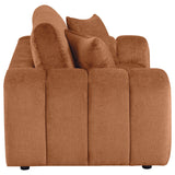  Coaster Furniture Burnett 504952 Chenille Upholstered Wide Arm Loveseat - Burnt Orange IMAGE 8