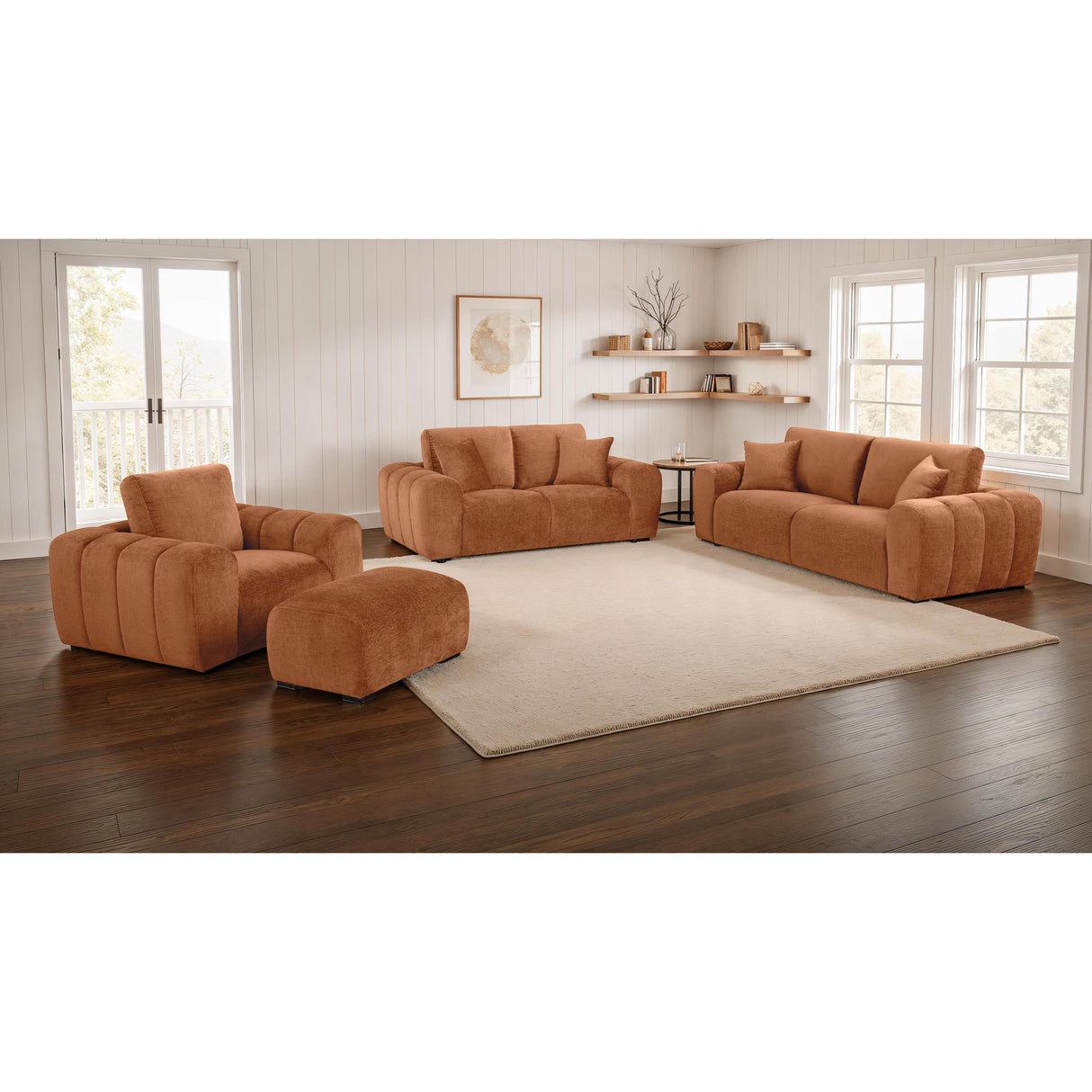  Coaster Furniture Burnett 504953 Chenille Upholstered Accent Chair - Burnt Orange IMAGE 10