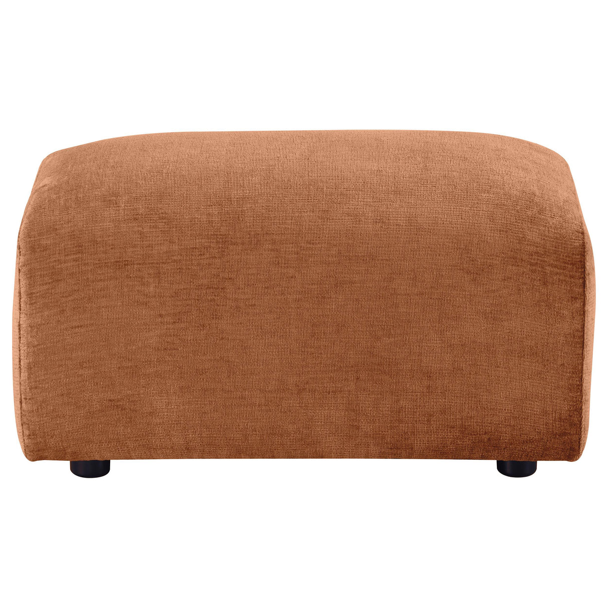  Coaster Furniture Burnett 504954 Chenille Upholstered Ottoman - Burnt Orange IMAGE 2