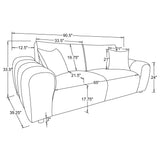  Coaster Furniture Burnett 504955 Chenille Upholstered Wide Arm Sofa - Ivory IMAGE 6
