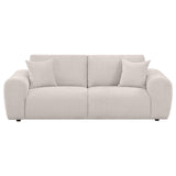  Coaster Furniture Burnett 504955 Chenille Upholstered Wide Arm Sofa - Ivory IMAGE 8