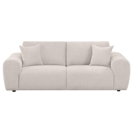  Coaster Furniture Burnett 504955 Chenille Upholstered Wide Arm Sofa - Ivory IMAGE 8