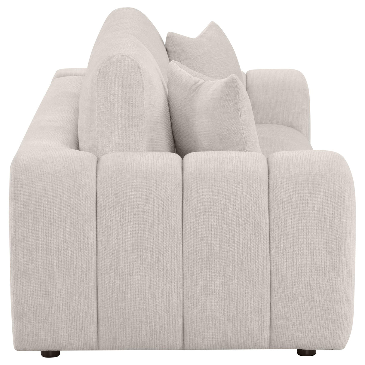  Coaster Furniture Burnett 504955 Chenille Upholstered Wide Arm Sofa - Ivory IMAGE 9