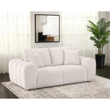  Coaster Furniture Burnett 504956 Chenille Upholstered Wide Arm Loveseat - Ivory IMAGE 6