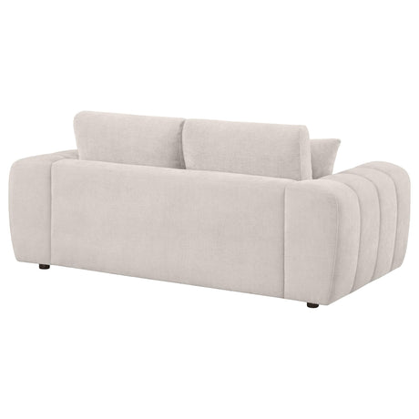  Coaster Furniture Burnett 504956 Chenille Upholstered Wide Arm Loveseat - Ivory IMAGE 7