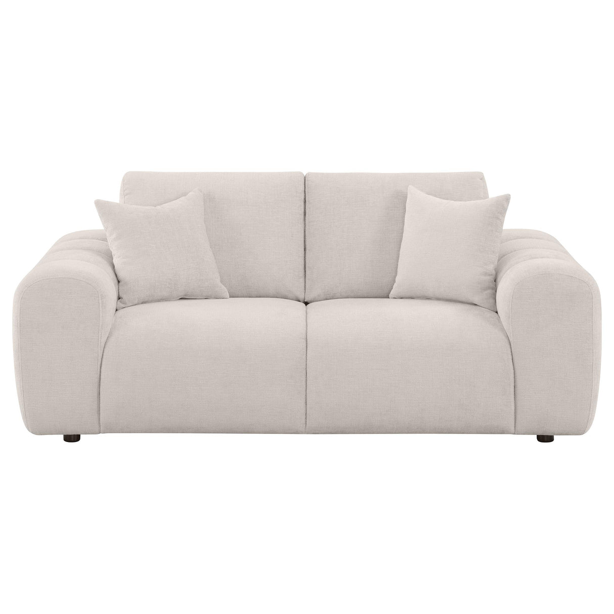  Coaster Furniture Burnett 504956 Chenille Upholstered Wide Arm Loveseat - Ivory IMAGE 9