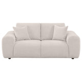  Coaster Furniture Burnett 504956 Chenille Upholstered Wide Arm Loveseat - Ivory IMAGE 9
