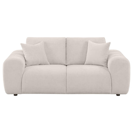  Coaster Furniture Burnett 504956 Chenille Upholstered Wide Arm Loveseat - Ivory IMAGE 9