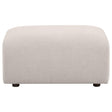  Coaster Furniture Burnett 504958 Chenille Upholstered Ottoman - Ivory IMAGE 1