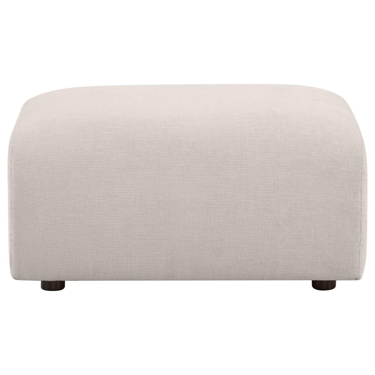  Coaster Furniture Burnett 504958 Chenille Upholstered Ottoman - Ivory IMAGE 1