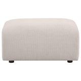  Coaster Furniture Burnett 504958 Chenille Upholstered Ottoman - Ivory IMAGE 1