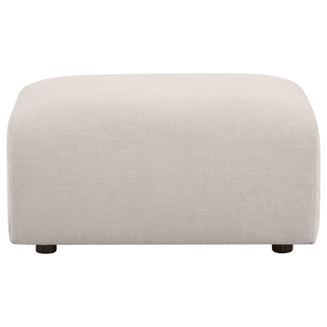  Coaster Furniture Burnett 504958 Chenille Upholstered Ottoman - Ivory IMAGE 1