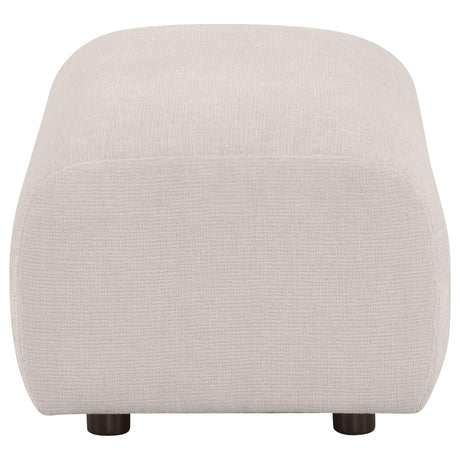  Coaster Furniture Burnett 504958 Chenille Upholstered Ottoman - Ivory IMAGE 3
