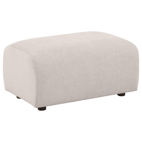  Coaster Furniture Burnett 504958 Chenille Upholstered Ottoman - Ivory IMAGE 7