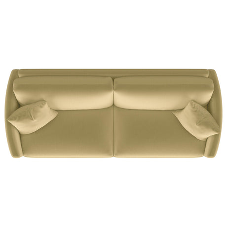  Coaster Furniture Corliss 508824 Upholstered Curved Track Arm Sofa - Camel IMAGE 4