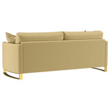  Coaster Furniture Corliss 508824 Upholstered Curved Track Arm Sofa - Camel IMAGE 5