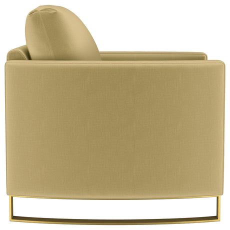  Coaster Furniture Corliss 508826 Upholstered Curved Track Arm Chair - Camel IMAGE 2