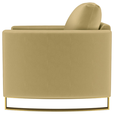  Coaster Furniture Corliss 508826 Upholstered Curved Track Arm Chair - Camel IMAGE 3