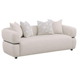  Coaster Furniture Jeanette 508961 84-inch Fabric Upholstered Round Arm Sofa - Beige IMAGE 1